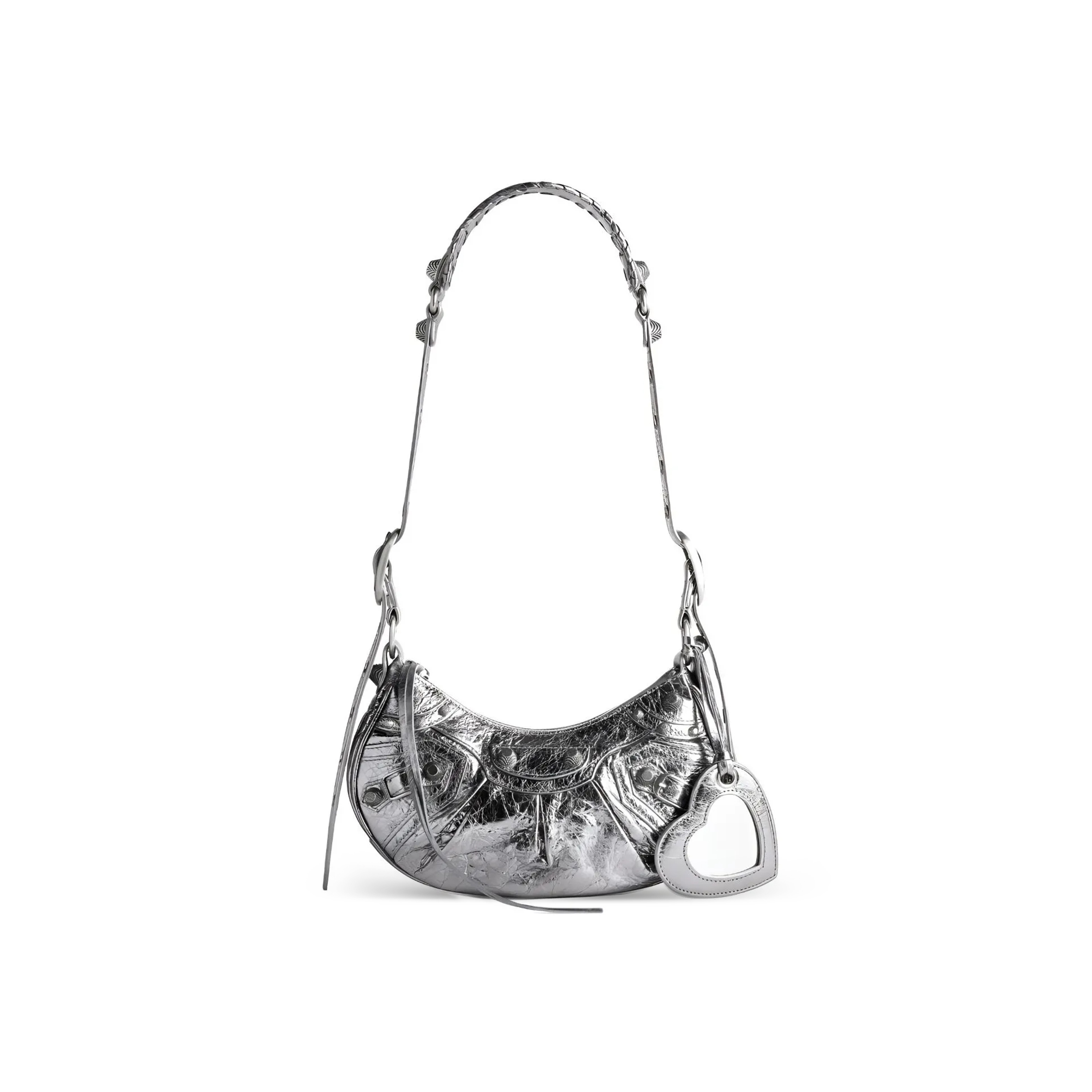 BALENCIAGA WOMEN'S LE CAGOLE SHOULDER BAG XS IN SILVER 6713090GT3Y8103 (25.9*16*9.9cm)